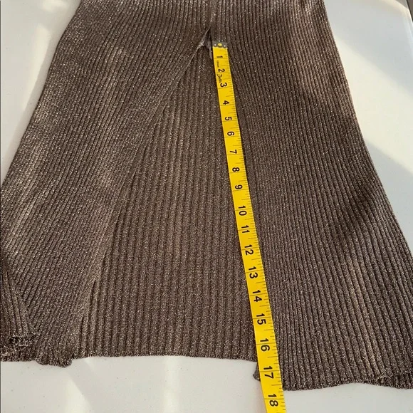 NWT ANTHROPOLOGIE Metallic Brown Long Sleeve Dress Sz. XL. - Picture 12 of 15